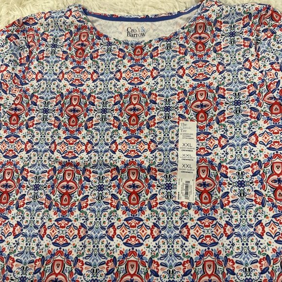 Croft and Barrow XXL womens NWT colorful geo pattern The Classic Tee - Picture 2 of 7